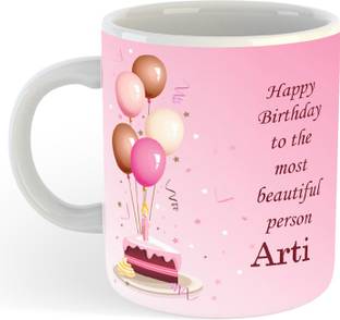 PASHUPATASTRA "Arti" Happy Birthday Printed Beautiful Gift For Kids , Sister , Friend , Birthday Wish, Gift With Glossy Finish Vibrant Print Ceramic Coffee Mug