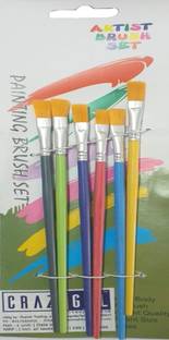 CRAZYGOL Multicolor Printing Brush Set of 6 Flat