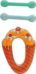 Enorme Water Filled Soft BPA-Free Cooling Ice Cream Shape Teether with Free Teething Sticks for Infants, Safe Easy Teething and Chewing Teether