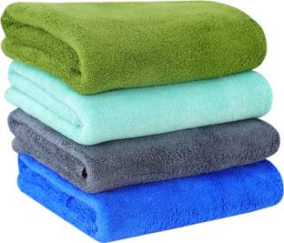 YELLOW WEAVES Microfiber 400 GSM Hand, Face Towel Set
