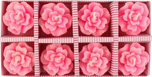AAKAR Beautiful Flower Wax Floating Candles in Water Flower Shaped Diyas/Candles for Home Decor, Diwali Gift, New Year Gifts Multicolour Flowers Shape Wax Candles Set Candle(set of 8 candles) Candle