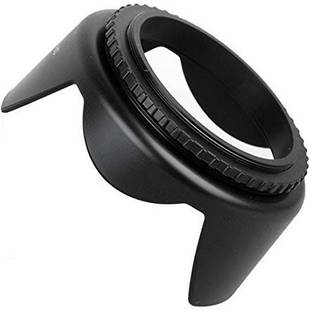 SUPERNIC 58mm Lens Hood Screw Mount Petal Crown Flower Shape for Canon eos rebel 1000D 1100D 550D 600D 60D 650D 18-55MM 55-250MM LENS with microfiber cloth free  Lens Cap