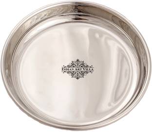 इंडियानार्टविला Brass Steel Rice Plate, Serveware & Dinnerware, 4.6'' Inch राइस प्लेट्स