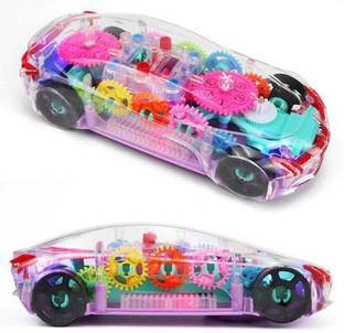 SALEOFF 360 Degree Rotating Transparent Concept Racing Car with 3D Flashing Led Light Music for Kids 3+Ages , Electric Cars Toys for Children Kids Toys Gift