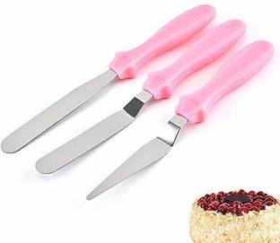 WHITEIBIS 3-in-1 Multi-function Stainless Steel Cake Icing Spatula Knife Set of 3 Pieces Stainless Steel Cake Server
