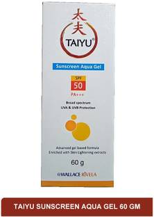 Taiyu Sunscreen - SPF 50 PA+++ sunscreen aqua gel spf 50 pa+++ - Advanced gel based formula enriched with skin lightening products 60g
