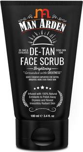 Man Arden De Tan Brightening Face Scrub 100ml - De-Tans & Exfoliates Skin - With Vitamin C Scrub