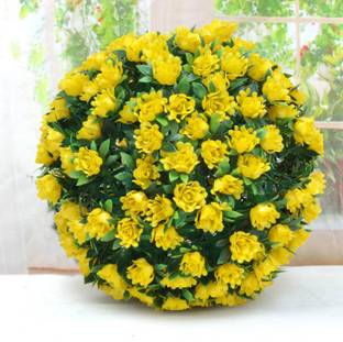 supermarche Ball Indoor/Outdoor Decoration Artificial Plant Green Grass Ball And Without Pot (12x12 Inches) Wild Artificial Plant