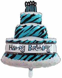 SOI Printed Mylar Foil Cake Shape Large 30 inch Balloon for Birthday Wedding Valentine's Day Engagement Party Decorations for Boys Kids Balloon