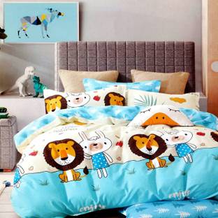 Cool Dealzz 180 TC Polycotton Double Printed Flat Bedsheet