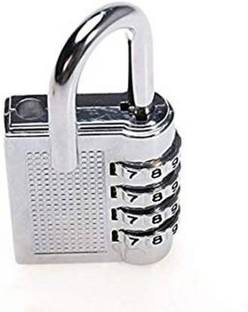 Rangwell 4 Digit Silver Resetable Combination Hand Bag Luggage Password Pad Lock Padlock (Silver) Rev-A-Lock Cabinet Security System