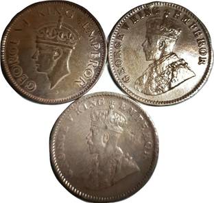 Sansuka 1/4 anna gv and gvi - 3 coins Modern Coin Collection