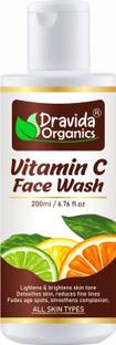 Dravida Organics Vitamin C Face wash - Lightens & brightens skin tone, Detoxifies skin, reduces fine lines, Fades age spots, smoothens complexion - 200 ml Face Wash