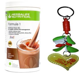 HERBALIFE Formula 1 Nutritional Shake Mix- Chocolate Flavor With Unique Love Keychain Plant-Based Protein