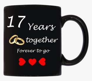 JAIPURART "17th Year Wedding Anniversary Gift For Him And Her" "17th Year Relationship mug" "17 Years Of Love Celebration" "Best Anniversary Gift" "17th Anniversary For Husband & Wife" 16th Year Complete In A True Relationship" Best Gift For A True Love Ceramic Coffee (330 ml) Ceramic Coffee Ceramic Coffee Mug