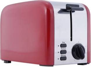 WONDERCHEF Pop Up 2 Slice Toaster Crimson Edge, 850W, 5 Browning Controls, Removable Crumb Tray, 2 Years Warranty, Red 850 W Pop Up Toaster
