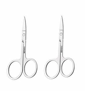 Idha Hair Cutting Scissor Small Size Nose Hair, Beard Hair and Mustache Trimming Scissor 2 Pcs Scissors