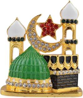 GCT Mecca Madina Idol | Makka Idol | Makkah Chand Tara Moon Star (B-91) Metal Statue for Car Dashboard | Home Decor | Office Showpiece (L*B*H-5.5 x 1.5 x 7.3 Cm) Decorative Showpiece  -  7.3 cm