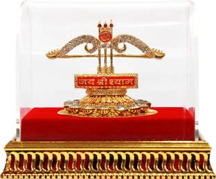 Shri Ram Creations Teen Baan Dhari Khatu Shyam Symbol with Acrylic Cabin-ate Decorative Showpiece  -  10.5 cm
