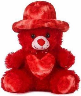 Saubhagye Cap Teddy Very Beautiful Huggable Valentine and Birthday Gifts Lovable Special Gift (red) - 30 cm (Red)  - 30 cm