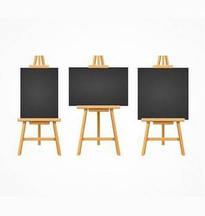 Little Things Black and white double sided board with stand Black board
