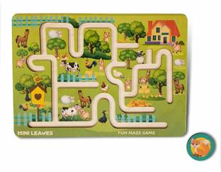 Minileaves Farm Wooden Maze Game for Kids | 3+ Age Party & Fun Board Game