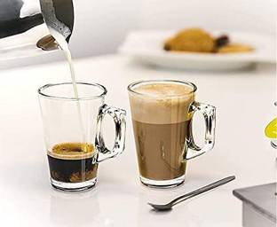 Ziya Pack of 6 Glass Tea and Coffee Mug Glass Cup , Beautiful Small Tea Cups, 130 ml, PACK OF 6 (Clear) [ Material:- Glass]