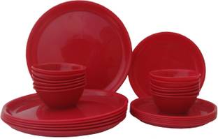 Incrizma Pack of 24 PP (Polypropylene) Dinner Set