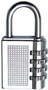 Parrys Retail 4 Digit Travel Resettable Password Padlock Padlock Padlock (Silver) Wheel Lock