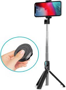 POZUB HIGH QUALITY XT002 WIRELESS SELFIE STICK MULTI-FUNCTION WIRELESS BLUETOOTH SELFIE STAND BLUETOOTH SELFI STICK AND REMOTE SELFI STAND SELFIE STICK SHORT VEIDO MAKER STAND STAND MOBILE HOLDER STAND REMOTE CONTROL VIDEO STAND SLR,DSLR STAND CSC WITH REMOTE TRIPOD STAND MOBILE PHOTO SHOOT AND MONOPODS AND WIRELESS SELFI STAND Tripod, Tripod Ball Head, Tripod Kit
