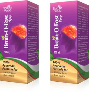 Nature Vedic Brain O Fast- Brain Booster Ayurvedic Supplement With Brahmi, Shankhpushpi And Jyotishmahi 200ml Each