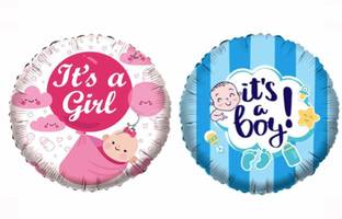 SOI Printed (Pack of 2) Baby Shower Round Foil Balloons Its a boy & Its a Girl Birthday Party Baby Shower Decoration Material (It's A BOY & It's A Girl Round Colour) Balloon