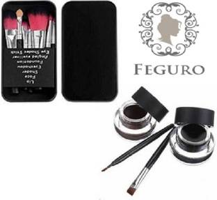 FEGURO Professional Make up Brush Black With Gel Eye Liner