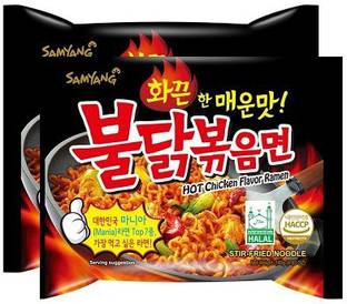 Samyang Hot Chicken Ramen Noodles -140 g (Pack of 2) (Imported) Instant Noodles Non-vegetarian