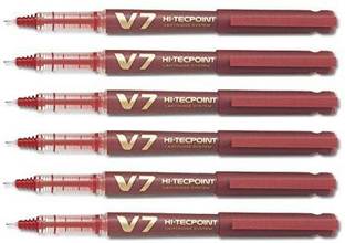 PILOT Pilot Hi tecpoint V7 Cartridge Pen (Red - Pack of 6) Roller Ball Pen