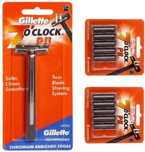 Gillette (7) O Clock shaving razor and blades, Men & Women