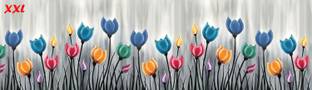 WALLDESIGN 152.4 cm WallDesign Decorative Artistic Painted Flowers Wall Border Sticker - 5.25 inch width by 30 ft length Self Adhesive Sticker