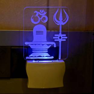 AFAST 3D Illusion ShivLing With trashul And Om Multi Colour LED Night Lamp Night Lamp