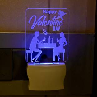 AFAST 3D Illusion Effect Happy Valentine Day Multi Colour LED Night Lamp Night Lamp