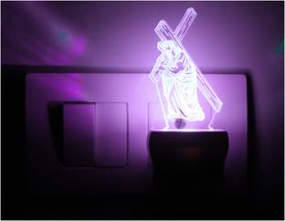 AFAST 3D Illusion Holy Cross With Lord Jesus Night Lamp Night Lamp