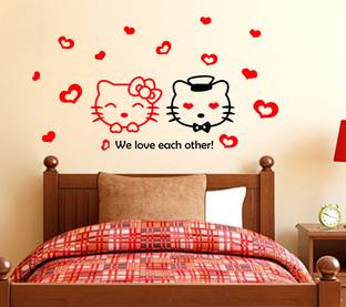 WALLDECORS 60.96 cm WE LOVE EACH OTHER CALANS TECHNOLOGIESTS WALL STICKER Self Adhesive Sticker