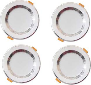 MVL 9 Watt CBL LED Ceiling Lamp Round Down Light, Ceiling Light, Pack 0f 4 (White) Recessed Ceiling Lamp