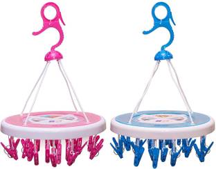 Urbanware 24 NOS. CLOTH CLIPS / PEGS HANGING (MULTI-COLOR),CLOTH DRYER STAND Closet Organizer Plastic Cloth Clips (Multicolor Pack of 2) Plastic Cloth Clips