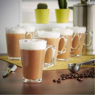 DULARIYA Pack of 6 Glass transparent new letest design tea anmd coffee cup set