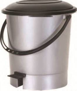 AVAIKSA New Unique Design Standard Plastic (12 L) - ( Plain Grey ) Plastic Dustbin