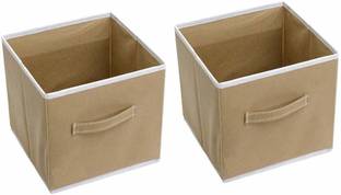 SH NASIMA MANUFACTURER 12345 SH NASIMA Non Woven Foldable Storage Cube/Boxes For Home/Wardrobe Organizer, Brown, 30 x 30 x 30 cm (Set of 2) 17580