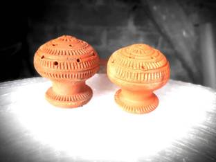 Turtulsgroup Eco Friendly Clay/Terracotta Incense Holder-Brown Set of-2 Terracotta Incense Holder Set