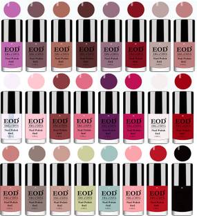 EOD Shine Nail Polish Sets Flat Smooth Brush Application Combo of 24 Nail Paints Combo-No-12 Multicolor