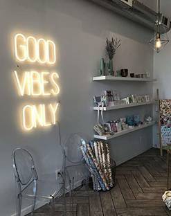 Velocious Good Vibes only Custom Acrylic Neon Signs Led Signature Small Neon Light Sign for Home Office Hotel Cafe Restaurant Decoration (Size - 16"X 28") Night Lamp