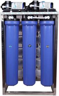 Hydroshell 50 LPH commercial RO water purifier Plant 50 Liter Per Hour Blue Stainless steel with TDS A...